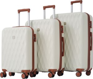 Sada zavazadel -Příruční zavazadla 4Set kufry Trolleys Cream,Brown, Cream,Brown