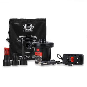 HEYNER® Luftpumpe Camping 12 V 230 V elektrische tragbare Schnellfüllpumpe für Luftbett Luftmatratze Schwimmring Zelt Planschbecken