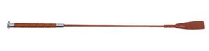 ARBO-INOX® Springgerte Kunstledergriff 65cm weisse Nähte silberner Knauf QHP Farbe - dunkelbraun