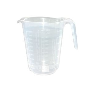 Messbecher 1 Liter Kunststoff, transparent für Mehl Zucker Reis und Flüssigkeiten