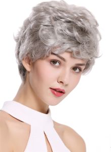 WIG ME UP Perücke Echthaar Herren Damen kurz Silber Grau NG-HH-13-51