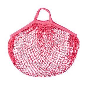 Rivanto® Einkaufsnetz mit Griffen, aus dehnbarem Polyester, großmaschig, 42 x 47 cm, pink, umweltschonende Einkaufstasche