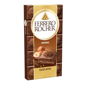 Ferrero Rocher Original Vollmilchschokoladentafel mit Haselnüssen 90g