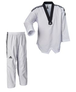 adidas Taekwondoanzug, adi Fighter Eco mit Streifen, schwarzes Revers : 190 Größe: 190