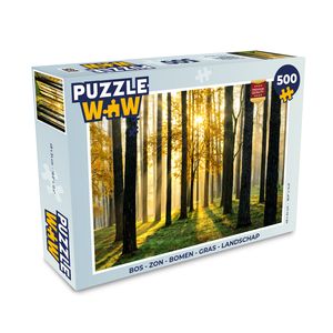 MuchoWow® Puzzle 500 Teile Wald - Sonne - Bäume - Gras - Landschaft - Natur - Erwachsene - Rätsel