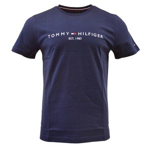 Tommy Hilfiger Herren Logo T-Shirt, Blau M