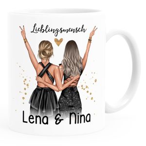 Tasse beste Freundin Geschenk Geburtstag Weihnachten persönlich personalisiert Freundschaft Best Friends SpecialMe® weiß Keramik-Tasse