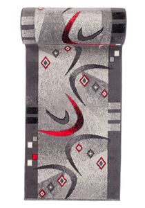 Teppichläufer Läufer Modern Geometrisch Muster, 4596a-darkgray, Grau, 60 x 350 cm