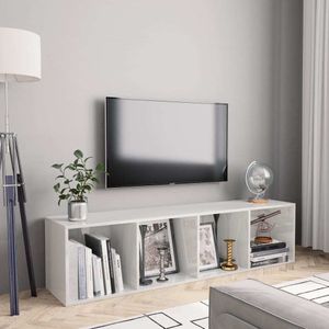 vidaXL Bücherregal/TV-Schrank Hochglanz-Weiß 143×30×36 cm