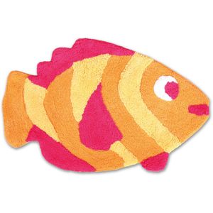 Badematte Badezimmer-Teppich "Fisch" in 50x80cm, Farbe: Rosa