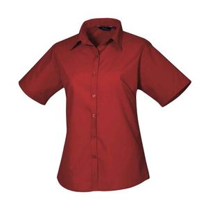Premier - Bluse für Damen  kurzärmlig PC5624 (40 DE) (Burgunderrot)