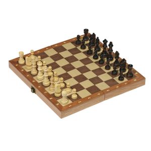goki 56921 Schachspiel in Holzklappkassette, natur (1 Stück)