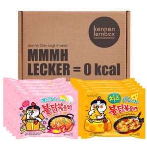 Kennenlernbox 10er Ramen Box | Samyang Hot Chicken Ramen Combo | 5er Pack Carbonara & 5er Pack Käse