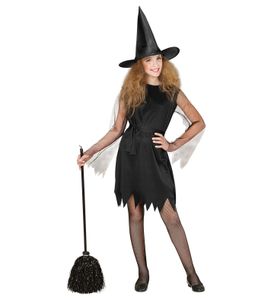 Kinder Hexen Kostüm | Größe: 158cm für Kinder | Halloween - Karneval oder Mottoparty