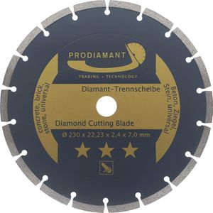 PRODIAMANT Diamanttrennscheibe 230mm Beton, Stein, Ziegel, universal für Winkelschleifer