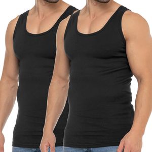 Celodoro Herren Business Tank Top (2er Pack) Achselhemd aus Baumwolle - Schwarz M