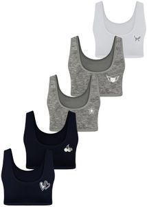 5 Mädchen Bustier aus Baumwolle mit Strass Gr. 140-146 Breite Träger - 5 Mix -M-224 5 Mädchen Bustier aus Baumwolle mit Strass Gr. 140-146 Breite Träger - 5 Mix -M-224