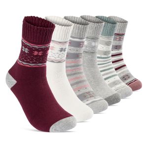 6 oder 12 Paar THERMO Socken Damen mit Innenfrottee Wintersocken Damensocken 38204 - 6er 39-42