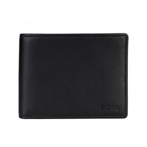 HUGO BOSS Herren Geldbörse, Echt Leder, Asolo, 11,5x9,5x1,5cm, Prägung - Schwarz