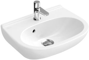 Villeroy & Boch Handwaschbecken Compact O.NOVO 450 x 350 mm für 3-Loch Armatur, mit Überlauf weiß