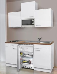 Küchenblock / Kleinküche Respekta mit Geräten 150cm weiß
