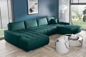 MEBLITO Ecksofa Big Sofa Eckcouch mit Schlaffunktion Bonari U Form Couch Sofagarnitur Monolith 37