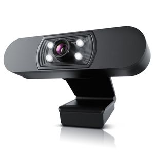 Aplic Webcam - 1920x1080P @ 30 Hz – 4 Hilfslichter / Szenelicht– 5P Linse – Mikrofon – automatischer Weißabgleich - Low-Light-Korrektur - Stativgewinde 1/4 Zoll – Plug&Play