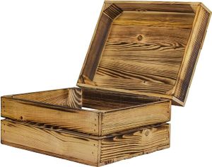 Holztruhe Assos geflammt in verschiedenen Grössen Holzkise mit Deckel Aufbewahrungtruhe Schatzruhe Geschenkbox Geschenkekiste ASSOS M 40x32x22cm