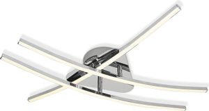 Navaris Moderne LED Deckenleuchte 3-flammig - warmweiß - 21 Watt - 57cm - Drehbare Leuchtstäbe - Geschwungene Designer Alu Deckenlampe Leuchte
