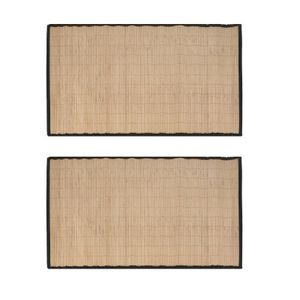 2x Bambusmatte 60 x 90 cm Rutschfest Bambus Bad Küche Flur Läufer Teppich Vorleger Küchenteppich Badteppich Fußmatte