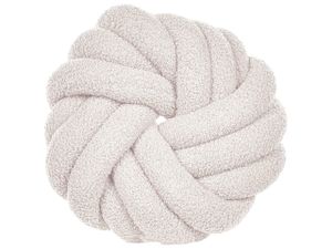 BELIANI Knotenkissen Weiß Bouclé 31 x 31 cm Plüsch Geflecht Dekorativ Modern