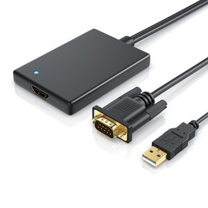 CSL VGA zu HDMI Adapter 1080p Full HD, Konverter, männlich zu weiblich für Computer, Desktop, Laptop, PC, Monitor, Projektor