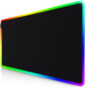 Titanwolf XXXL RGB Gaming Mauspad – 1200 x 600 mm - Mousepad - LED Multi Color - 7 LED Farben Plus 4 Effektmodi - für Präzision und Geschwindigkeit - Gummierte Unterseite - abwasch