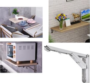4er Set 14 Zoll Regalträger aus Edelstahl | 337mm klappbare Regalhalterung | Regalwinkel zur Wandmontage | Regal Halter für Wohnmobil Camping | 4 Stück Wandhalterung für Regalbretter
