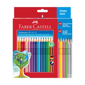 FABER-CASTELL trojuholníkové pastelky Colour GRIP 24 ceruziek v reklamnom puzdre