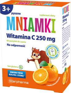 Mniamki, Witamina C, 250 mg, 60  pastylek do ssania