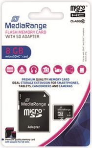 MediaRange SD MicroSD Card  8GB SD CL.10 inkl. Adapter