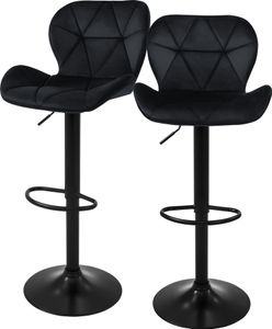 ML-Design sada 2 barových stoličiek Barová stolička otočná o 360°, čalúnená barová stolička s operadlom a opierkou na nohy, 59-79 cm