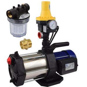 Agora-Tec® Hauswasserautomat Hauswasserwerk-5-1300-3DW-1L mit Druckschalter und Vorfilter