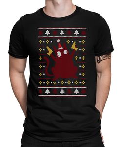 Pew Pew Madafakas Katze Ugly Christmas Herren T-Shirt, Schwarz, XXL, Vorne