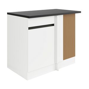 Küchen Eckunterschrank mit Arbeitsplatte Luca UEL106-0+ in weiß matt 100 cm breit