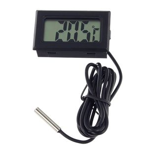 Smartfox Digital LCD Thermometer | mit Kabelsensor | schwarz | für Kühlschrank Aquarium Terrarium | Temperaturmesser Temperaturanzeige