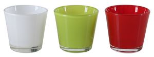 Mini Pflanztöpfe Teelichthalter aus Glas 5er-Set, Hellgrün 7x6,5cm