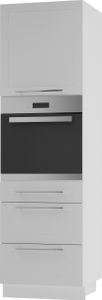 Backofenschrank Kvantum Q-D14/RU/3M Teilauszug 60cm Korpus- & Frontfarbe wählbar,weiß matt,weiß