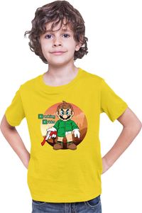 Breaking Bricks Kinder T-shirt Super Mario Luigi Bowser Nintendo, 3-4 Jahr - 104/Gelb