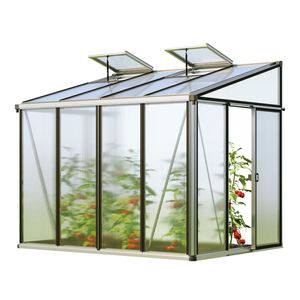 GFP Gewächshaus Anlehngewächshaus Ella 34 - Aluminium - 263x194 cm - 16 mm Polycarbonat-Platten