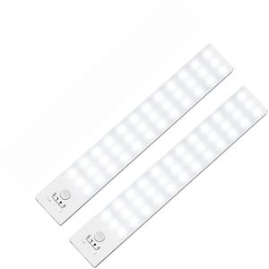 2 Stück 36 LED Schrankbeleuchtung mit Bewegungsmelder, USB-Aufladung Beleuchtung Küchenlampen Led Nachtlicht für Küche, Flur