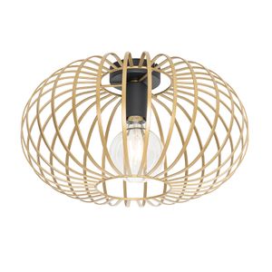 QAZQA - Design Design-Deckenleuchte I Deckenlampe I Lampe I Leuchte Gold I Messing 39 cm - Johanna I Wohnzimmer I Schlafzimmer - Stahl Rund - LED geeignet E27