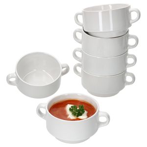 6er Set Stiva Suppenschale 250ml weiß Porzellan Suppenterrine Soupbowl stapelbar