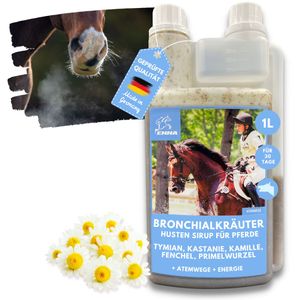 EMMA Breath Sirup Hustensaft Pferd - Bronchial Kräuter 1L Fenchel Bronchialkräuter - bei Husten Pferd beruhigt Atemwege Hustenlöser Hustenkräuter